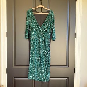 Tommy Hilfiger Green leopard dress